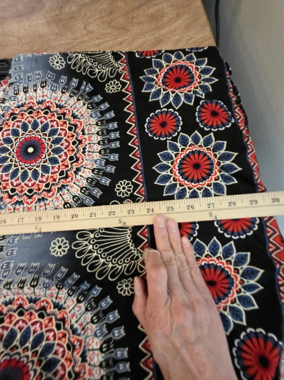 Boho Mandala Print 1X To 2X Kimono Sleeve Blouse Top Bohemian - Picture 7 of 15